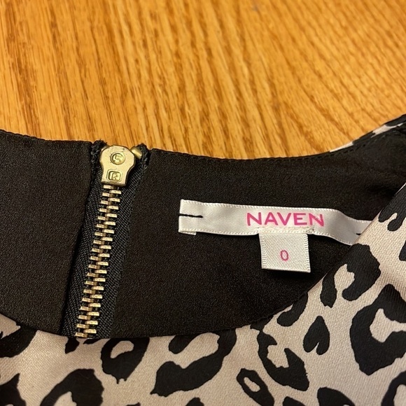 NAVEN leopard animal print peplum blouse top size 0 - Picture 3 of 5